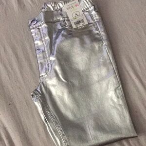 Metallic silver brand new with tag little girl long pants